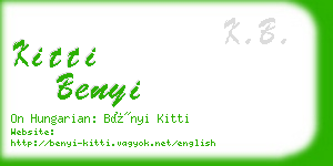 kitti benyi business card